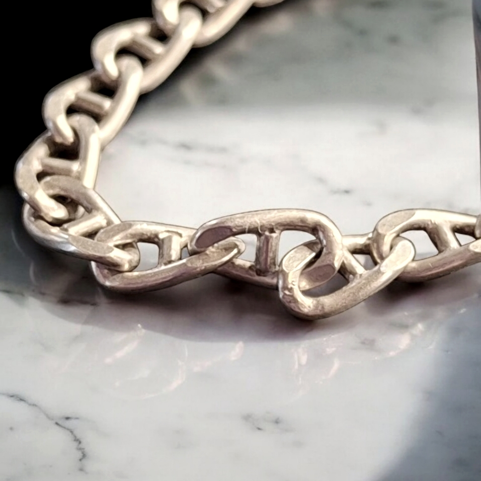 Vintage Sterling Silver 925 Mariner Chain Necklaceweighs 11.2 Grams 18